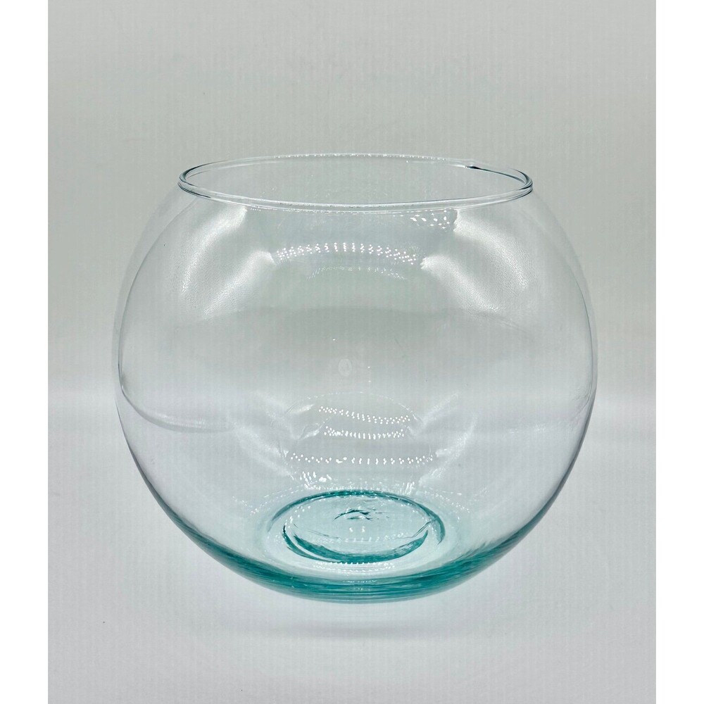 Handblown Clear Glass Round Fish Bowl Vase